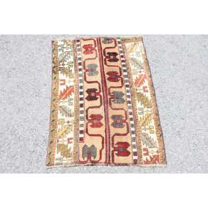 Alfombra de área de lana Kilim turca Vintage, diseño de retales rojo Beige, técnica de tejido plano de 23x31 pies, decoración para sala de estar, pasillo de látex - Product Image 1