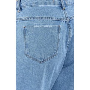 Vaqueros de mezclilla holgados de cintura alta para mujer, estilo streetwear, azul hielo, ajuste relajado, suaves, elásticos, ecológicos, duraderos, talla única. - Product Image 5