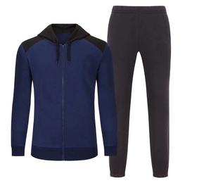 100% coton hommes survêtement ensembles goutte épaule à manches longues chaud polaire vêtements de sport respirant grande taille survêtements - Product Image 2