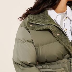 High Quality Belted Puffer Jacket With Breathable <b>Nylon</b> <b>Fabric</b> Warm And Comfortable Winter's Outfits Cheap Rate Trending Designs - Product Image 4