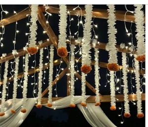 Elegante jazmín con caléndula colgante arreglo de guirnalda floral para decoración de bodas, decoración de techo Genda Phool - Product Image 3