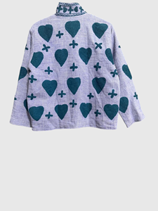 Veste à col roulé en tricot avec motif cœur brodé à la main, manches longues, taille plus, vêtements d'automne pour femmes - Product Image 2