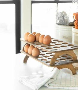 Classic Wooden Egg <b>Rack</b> For Farmhouse <b>Kitchen</b> Decoration Rustic Home Storage And Country Interior Style - Product Image 6