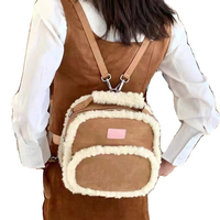2026 Bestseller Kunstfell-Besetzter Damen-Wildlederrucksack mit Verstellbaren Trägern Mehrere Taschen Stilvolle Lässige Schultertasche