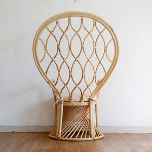 Handmade Rattan <b>Peacock</b> <b>Chair</b> - Luxury <b>Wicker</b> Lounge <b>Chair</b> with Cushion for Indoor and Outdoor Use - Product Image 2