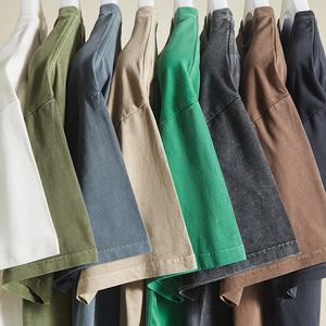 Clothes Men Acid Wash T <b>Shirts</b> Oversized off Shoulder Solid Color Trend Casual Fashion Brand <b>100</b>% Cotton Men's T-<b>Shirts</b> - Product Image 6