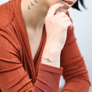 Pulsera de piedra de circón con diseño de ojo turco, joyería de plata de ley 925 hecha a mano, venta al por mayor - Product Image 4