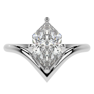 Chevron bague de mariage bande assortie 925 argent coupe hexagonale Moissanite diamant bague de fiançailles incurvée pour cadeau de noël - Product Image 5