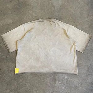 Custom Men Streetwear Graphic <b>Cropped</b> 100% Cotton Hip Hop Vintage Oversized Boxy Loose <b>Fit</b> Acid Wash Printed <b>T</b>-<b>Shirt</b> for men - Product Image 2