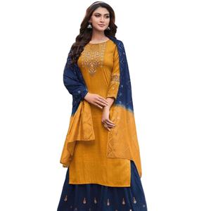 ผ้าซาฮาราชีโนนลายปักหนักแบบดั้งเดิม งานปักเลื่อมหรูหราสำหรับงานปาร์ตี้ ขายส่งจากอินเดียและปากีสถาน - Product Image 2