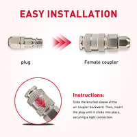 Pièces pneumatiques, connecteur mâle-femelle en acier au carbone SP10, compresseur d'air, raccord pneumatique 3 voies/2 voies, prise de type V, raccord pneumatique