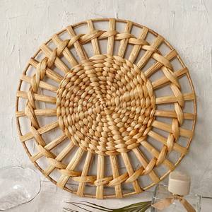 Round water hyacinth placemat handmade natural <b>table</b> <b>mats</b> wholesale price plate charger <b>mat</b> - Product Image 6