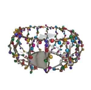 Bougeoirs décoratifs modernes en fer et perles ronds votifs en nickel de taille standard pour la décoration de la maison - Product Image 3