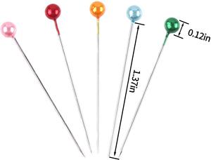 Épingles à tête de perle en acier allié multicolore pour tailleur, couture (paquet de 80) - Product Image 2
