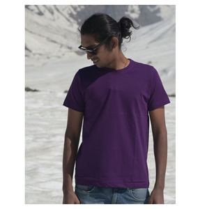 เสื้อยืดคอกลมสำหรับผู้ชายสีล้วนใส่สบายเหมาะสำหรับการดูเป็นชั้นหรือแบบเดี่ยวจากอินเดีย - Product Image 5