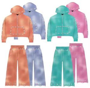 Men's Winter Casual Printed Rhinestone Tracksuit 2-in-1 Design 100% Cotton Lightweight Quick-Drying Breathable Soft Material - Product Image 5
