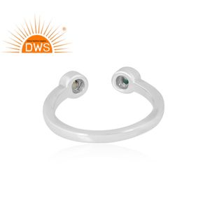 Bague tendance en argent sterling 925 avec péridot naturel et quartz fraise vert, la plus vendue – Fabricant de bijoux personnalisés - Product Image 2