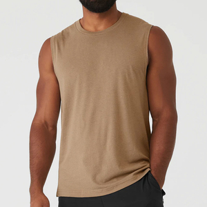 Camisetas Deportivas de Tirantes para Hombre, de Algodón, sin Mangas, para Correr, con Cuello Redondo y Logotipo en el Pecho - Product Image 1