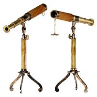 Télescope classique en métal et bois, fait main, avec trépied en bois auto-adhésif et écologique, pour décoration nautique, salon et bureau