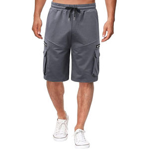 กางเกงขาสั้นคาร์โก้สำหรับผู้ชายกางเกงขาสั้นสไตล์เทชแวร์เอวยางยืดมีกระเป๋ามีซิปแบบลำลองสำหรับเข้ายิม - Product Image 6