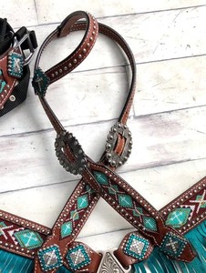 Nouveau Stock importé cuir de vachette Western cheval selle à bascule importé usiné à la main Endurance cheval tête collier de poitrine - Product Image 4