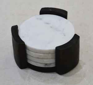 จานรองแก้วหินอ่อนดีไซน์ทรงหกเหลี่ยมและทรงห้าเหลี่ยมกันลื่นที่รองแก้วชาหินอ่อนหินอ่อนธรรมชาติสำหรับงานเลี้ยงในบ้านสำนักงานโรงแรม - Product Image 2