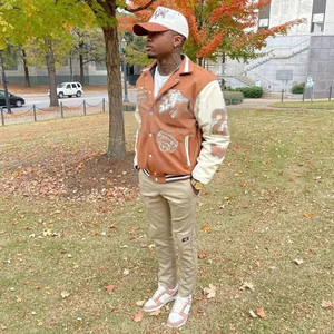 Custom High Quality Baseball <b>Jacket</b> Stitching Chenille Patch Embroidery Stand Collar Letterman Varsity <b>Jacket</b> for Men - Product Image 1