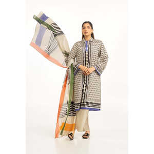 Conjunto de Traje de 3 Piezas Estampado Color Beige para Mujer - Product Image 4