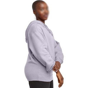 Pull à manches longues en polaire 100% coton avec logo personnalisé OEM sweats à capuche tricotés solides et décontractés pour femme avec poches - Product Image 3