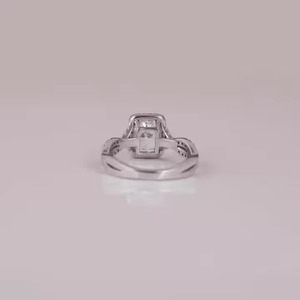 Anillo de compromiso de ajuste de racimo de diamantes creado en laboratorio de corte radiante 10/14/18 KT anillo de diamante de conflicto chapado en oro sólido India - Product Image 2