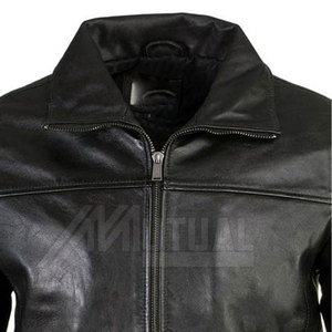 Chaqueta de cuero de alta calidad Chaqueta de cuero con logotipo personalizado Ropa de moda Chaqueta de cuero para hombres - Product Image 3