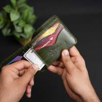 Dompet Lipat Kulit Chrome Tan Premium Buatan Tangan Pendek Tahan Lama Klasik dengan Penutup Kancing Jepret Multi-Fungsi Unisex