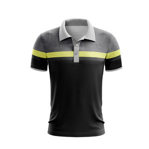 Polo de golf sans col pour homme Polo à séchage rapide Nouvel arrivage Chemise Henley à manches courtes Chemises polo rayées actives - Product Image 3