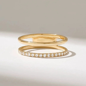 Anillo de Bodas de Oro Blanco Sólido de 14 Quilates con Diamantes Cultivados en Laboratorio para Mujer, con Corte Redondo Pequeño, Joyería Moderna para Mujer - Product Image 1