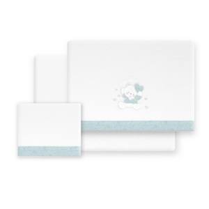 Ensemble de literie 3 pièces Oso Corazones pour poussette, tissu polaire corail tissé avec motif de personnage - Product Image 1