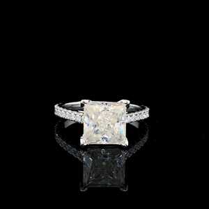 Joyería de Lujo para la Frente con Corte Princesa, Cultivada en Laboratorio, con Engaste de Puntas en V, Diseño Hip Hop, Chapado en Oro de 14K, para Boda y Compromiso - Product Image 1