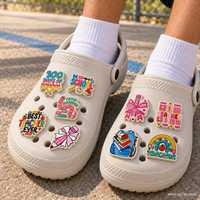 Lot de 14 breloques personnalisées en PVC pour chaussures, thème Pêche Corail Été Soleil Fête, pour sabots, vente en gros