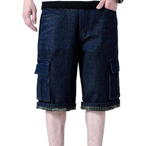 Pantalones cortos de mezclilla para hombre personalizados transpirables OEM ropa de calle de tela de algodón de verano con opciones de impresión de logotipo y etiqueta privada - Product Image 1