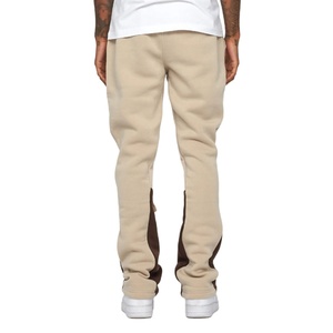 Fashion Flare Jogger Pants Men Cotton Fleece Wide Leg Streetwear Casual Sweatpants Custom OEM Private Label Factory Manufacturer - Product Image 4