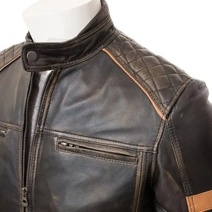 Veste de motard en cuir de haute qualité personnalisée veste de motard vintage de moto d'hiver personnalisée vestes de moto de meilleure qualité - Product Image 2