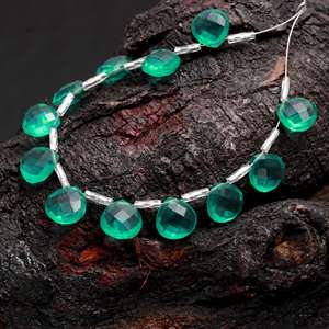 Cuentas de Cuarzo Hidroelástico Verde Esmeralda en Forma de Corazón, 6 Pares a Juego, Cuentas Hidroelásticas Elegantes, Cuentas de Esmeralda Verde, Superventas de Verano - Product Image 2