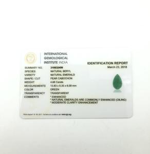 Esmeralda de Zambia Natural 4,66 CTS Forma de pera Cabujón con parte posterior plana Mayorista de piedras preciosas Piedras preciosas de calidad fina Piedras preciosas sueltas sin cortar - Product Image 4