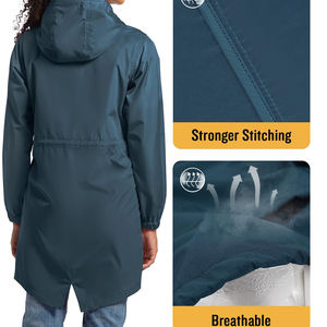 Diseño de logotipo personalizado ropa de calle cortavientos lluvia chaqueta al aire libre Nylon Softshell impermeable tejido deportes chaqueta para correr para las mujeres - Product Image 2