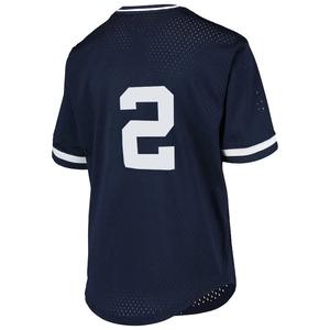 Maillot de baseball pour homme, broderie de lettres New York, chemise de baseball ample, respirante, col en V, manches courtes, vêtements de sport rétro en maille - Product Image 3
