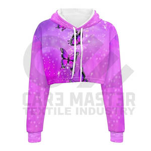 Haut à capuche court pour femme, style gym, personnalisable, de bonne qualité - Product Image 5