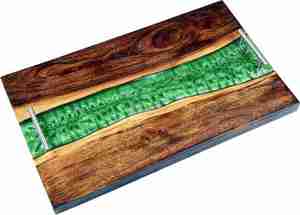 Bandeja Floral pintada a mano impermeable de resina epoxi 3D de diseño indio para decoración del hogar, servicio de comida para charcutería disponible para - Product Image 2