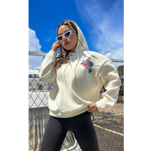 Sudadera con Capucha de Manga Larga para Mujer, de Alta Calidad, con Logotipo Personalizado, Estilo Urbano, Color Sólido, 100% Algodón, para Invierno - Product Image 1