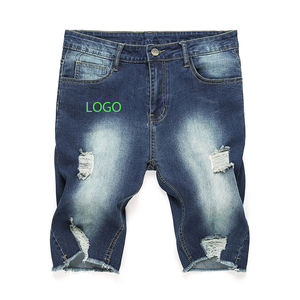 Ropa de calle Jorts Fabricantes Logotipo personalizado Parches logo Jorts Jeans Baggy Hombres Algodón Baggy Denim Shorts De Hombre Jean OEM - Product Image 1