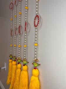 Colgantes de decoración de pared de diseño Floral con borla, loro y brazalete, decoración festiva India para bodas, Diwali, Año Nuevo, uso doméstico - Product Image 4