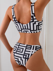 Fabricante diseñador personalizado moda caliente mejor adolescente chica joven traje de baño ropa de playa mujeres estampado dos piezas conjunto de <span class=keywords><strong>Bikini</strong></span> conjunto - Product Image 3